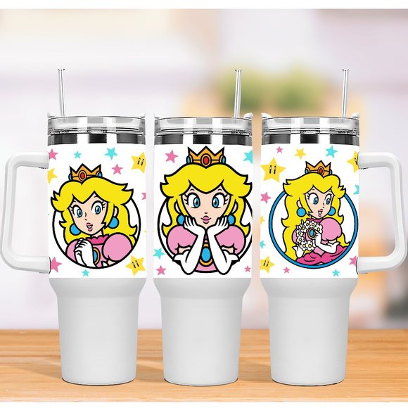 Custom made Nintendo Super Mario Bros Luigi Tumbler 40 oz tumbler with hand carr - Picture 8 of 10